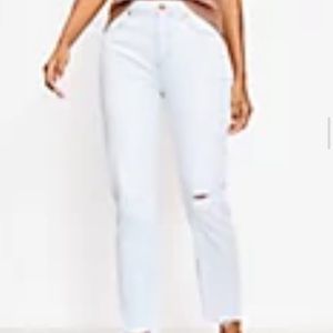 NWT LOFT light wash straight crop, high rise, curvy, and regular inseam, size 29